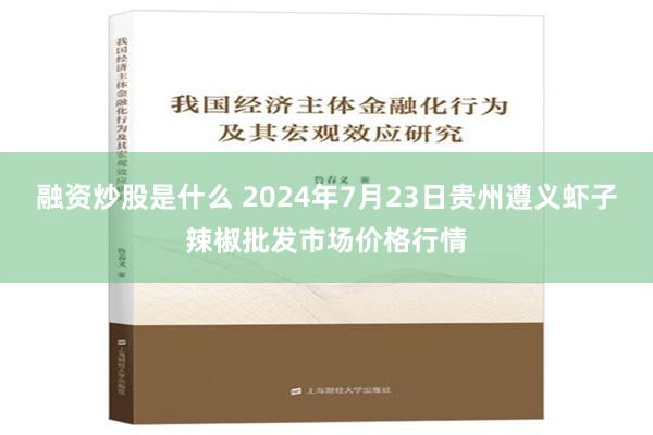 融资炒股是什么 2024年7月23日贵州遵义虾子辣椒批发市场价格行情