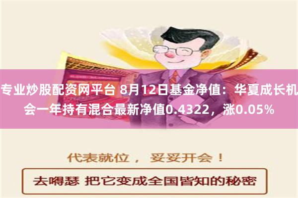 专业炒股配资网平台 8月12日基金净值：华夏成长机会一年持有混合最新净值0.4322，涨0.05%