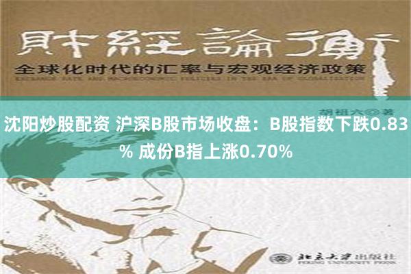 沈阳炒股配资 沪深B股市场收盘：B股指数下跌0.83% 成份B指上涨0.70%