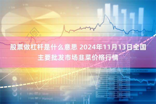 股票做杠杆是什么意思 2024年11月13日全国主要批发市场韭菜价格行情