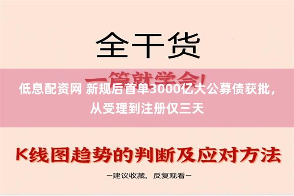 低息配资网 新规后首单3000亿大公募债获批，从受理到注册仅三天